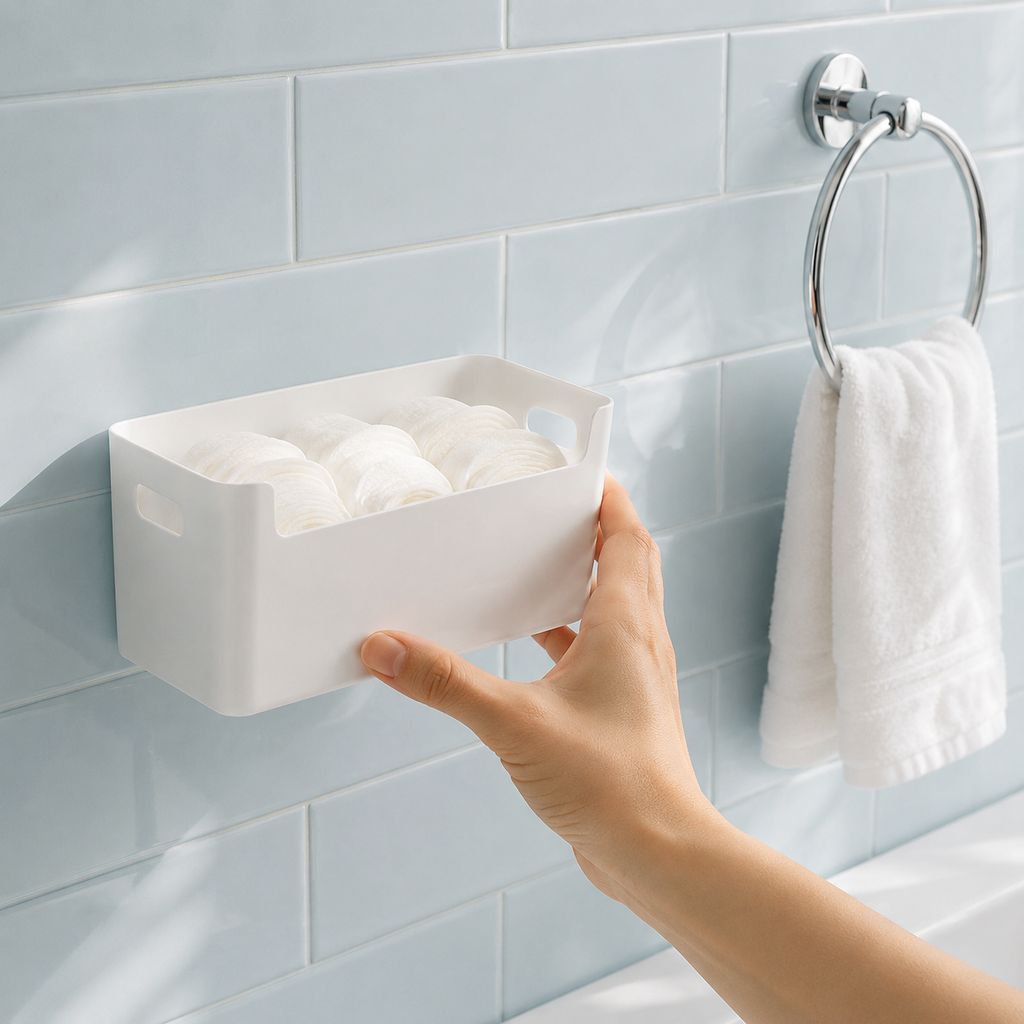 Simple Wall-mounted Storage Box for Bathroom