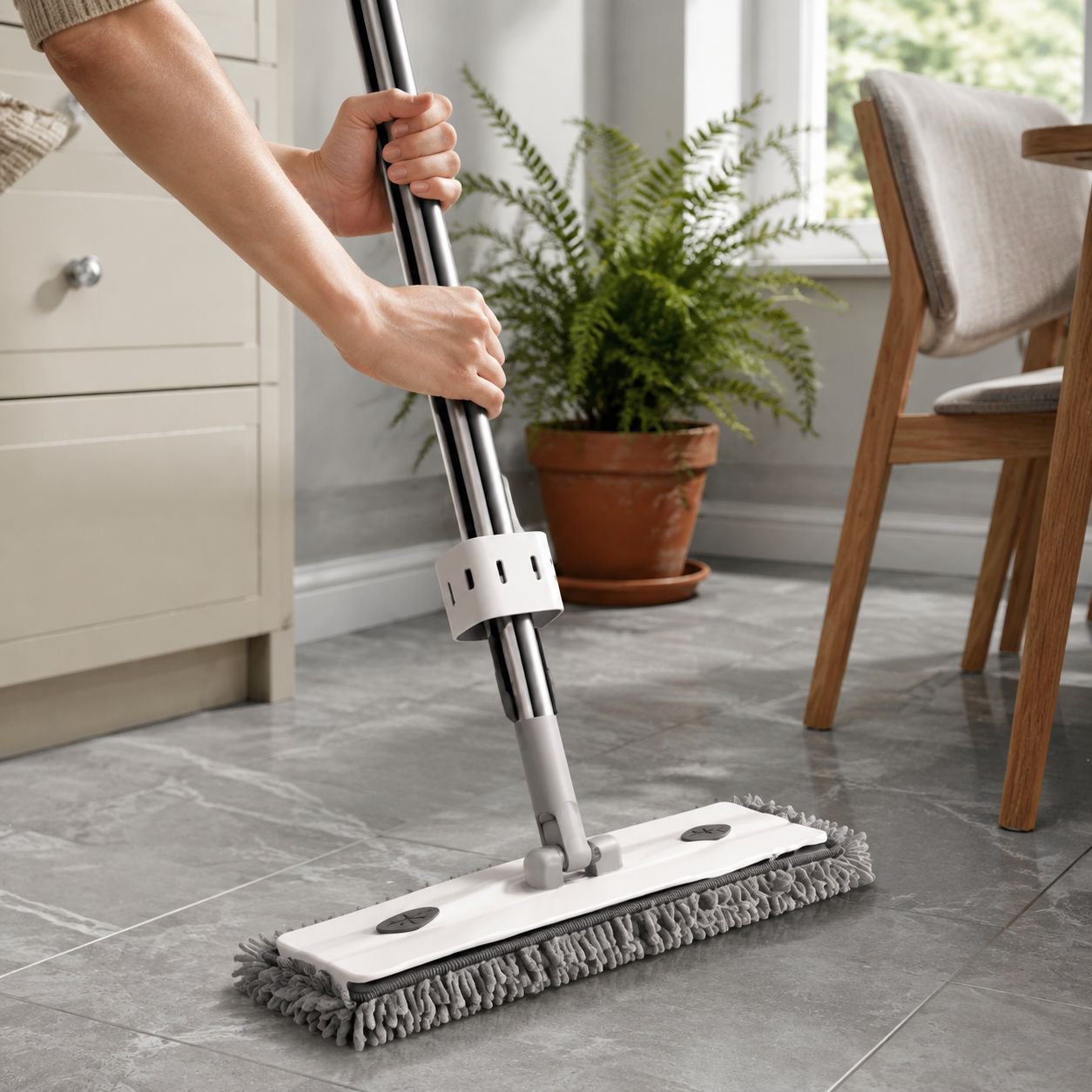 Double-sided triangular mop cleaning tiles