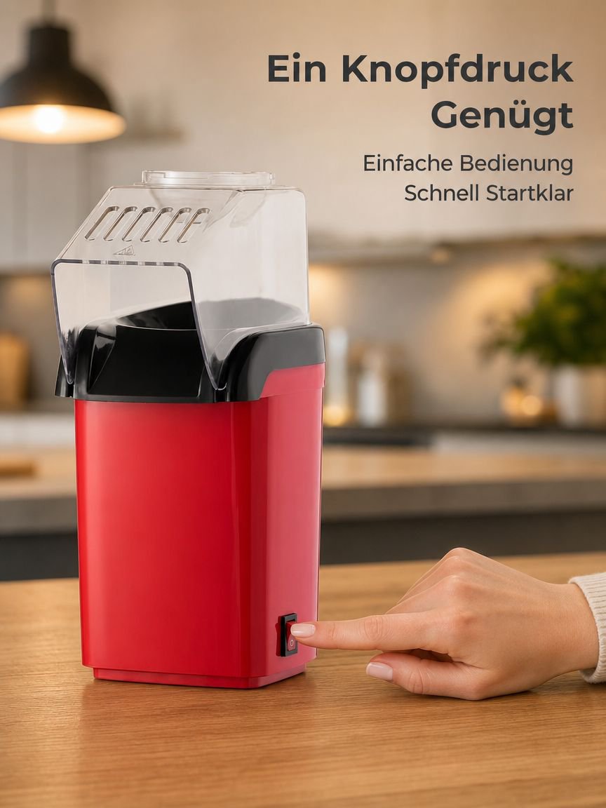 Mini Elektrische Popcornmaschine für Zuhause, mit Gebläse und elektrischer Beheizung
