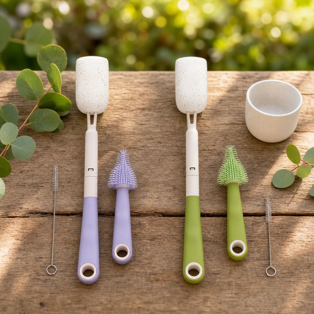space-saving baby bottle brush set for diaper bag