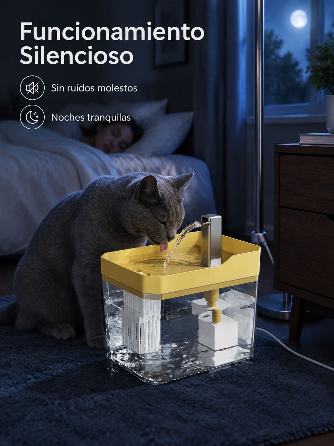 Fuente de agua automática para gatos