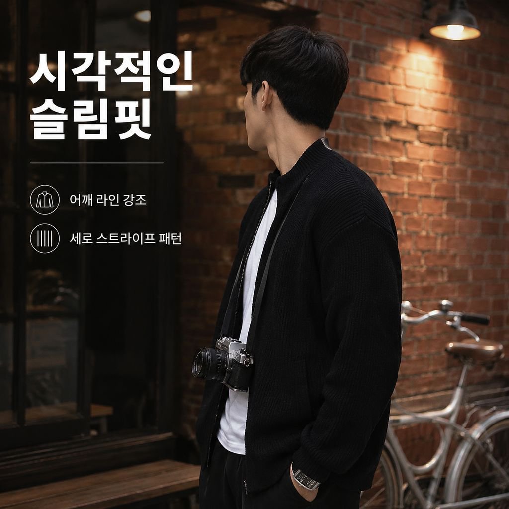 남성용 단색 니트 가디건