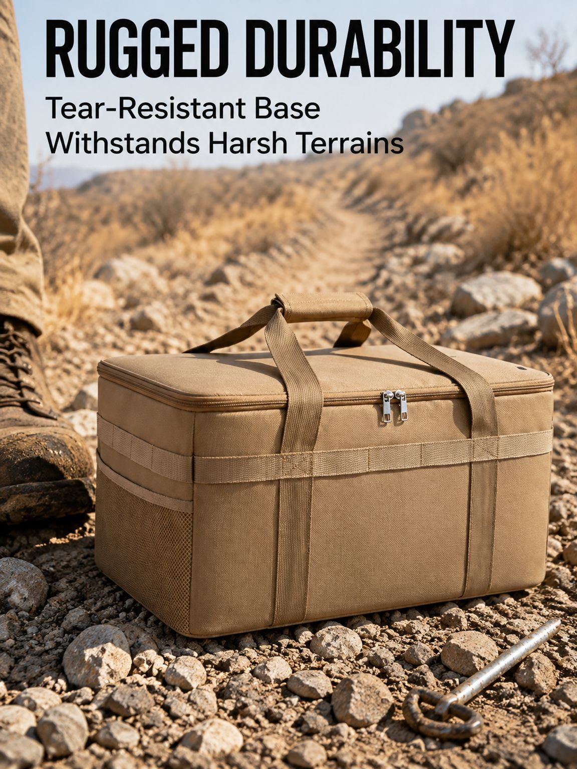 Foldable storage box for compact camping equipment