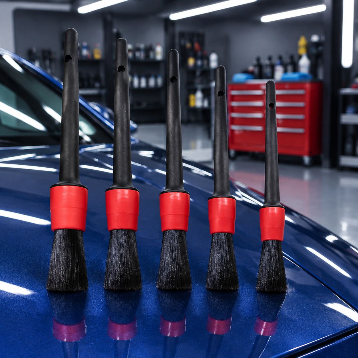 5pcs Multi-purpose Car Detailing Brush Set for Dashboard and Vents