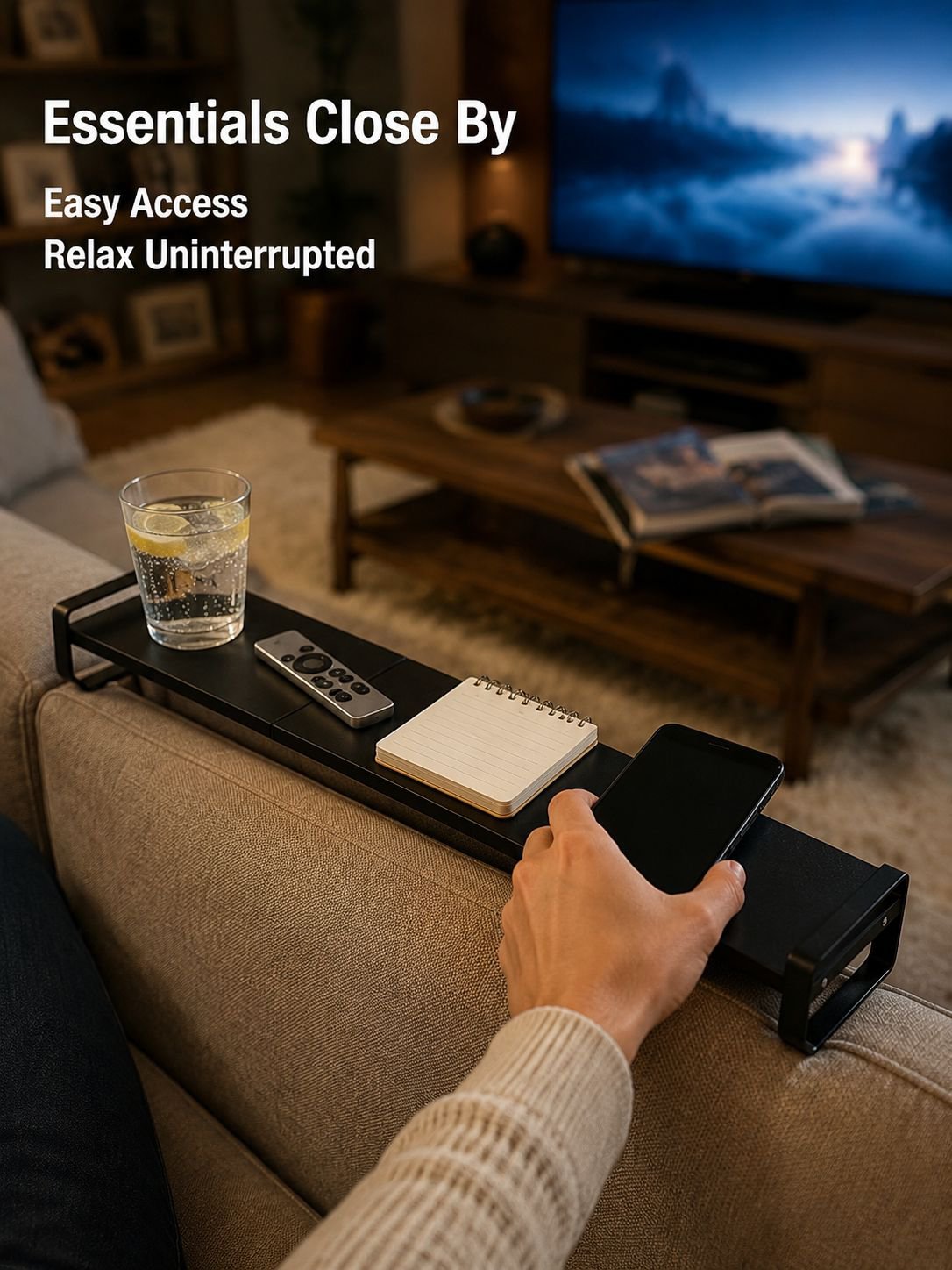 Multi functional sofa storage holder for books snacks and electronics