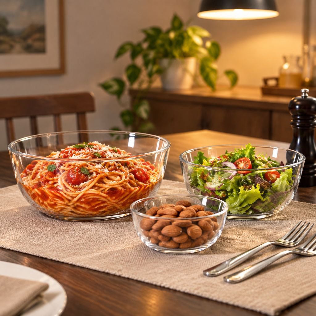 Transparent fruit salad bowl, rice bowl, thickened glass instant noodle bowl, soup bowl, heat-resist