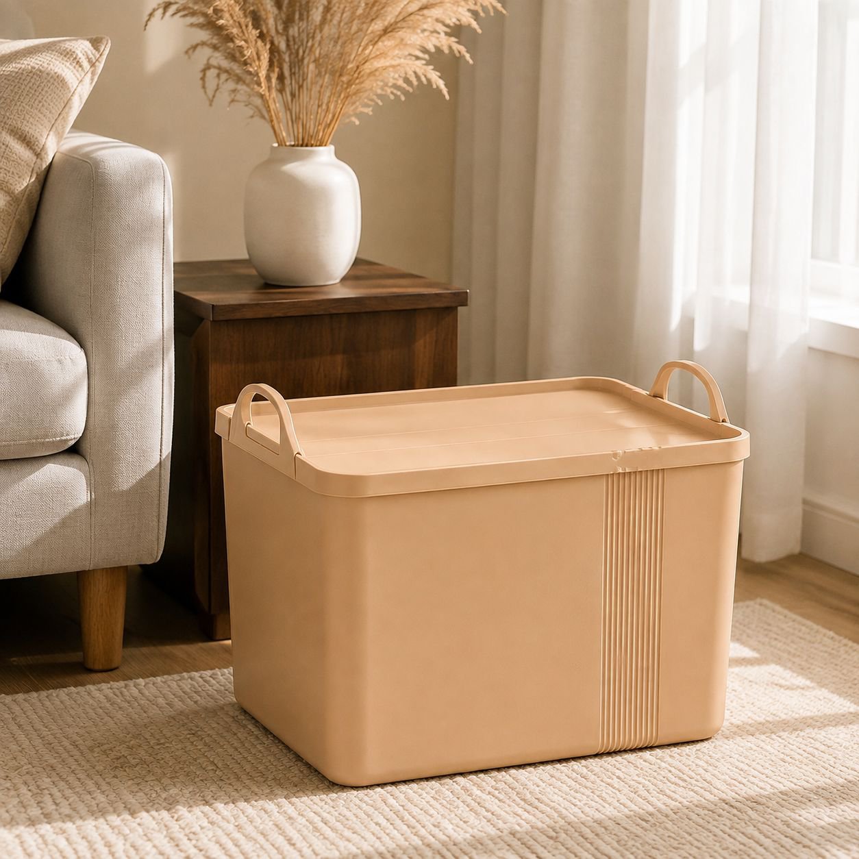 Portable large-capacity storage bin for clothes and toys