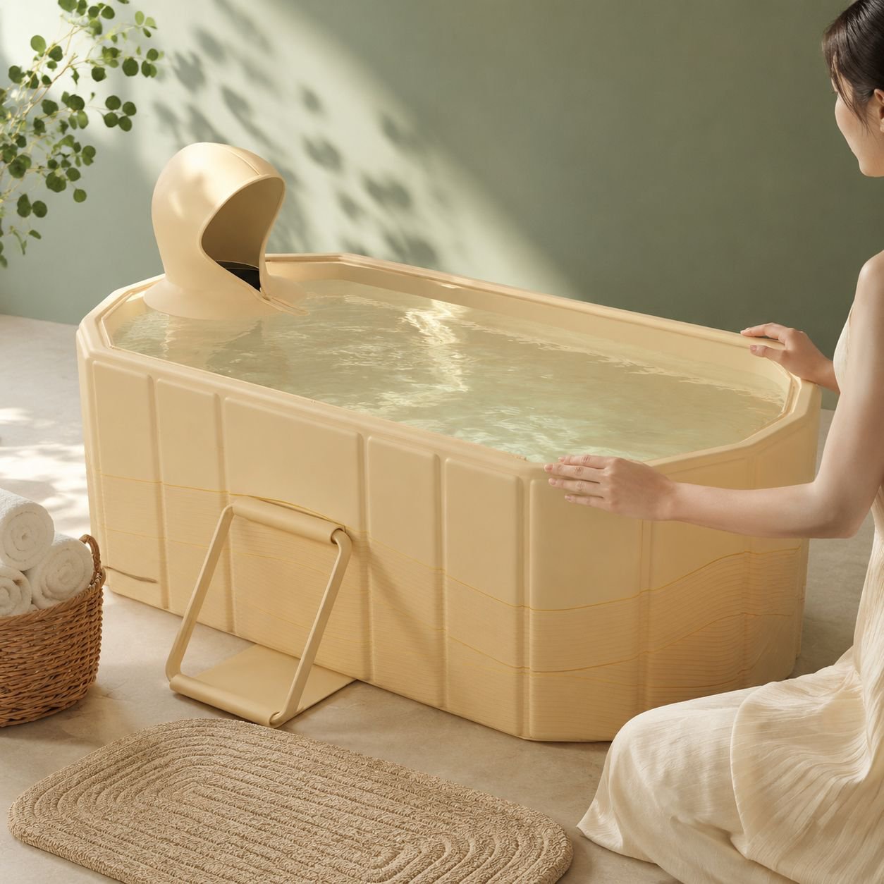 Portable Foldable Adult Bathtub, Constant Temperature Home Bath Tub