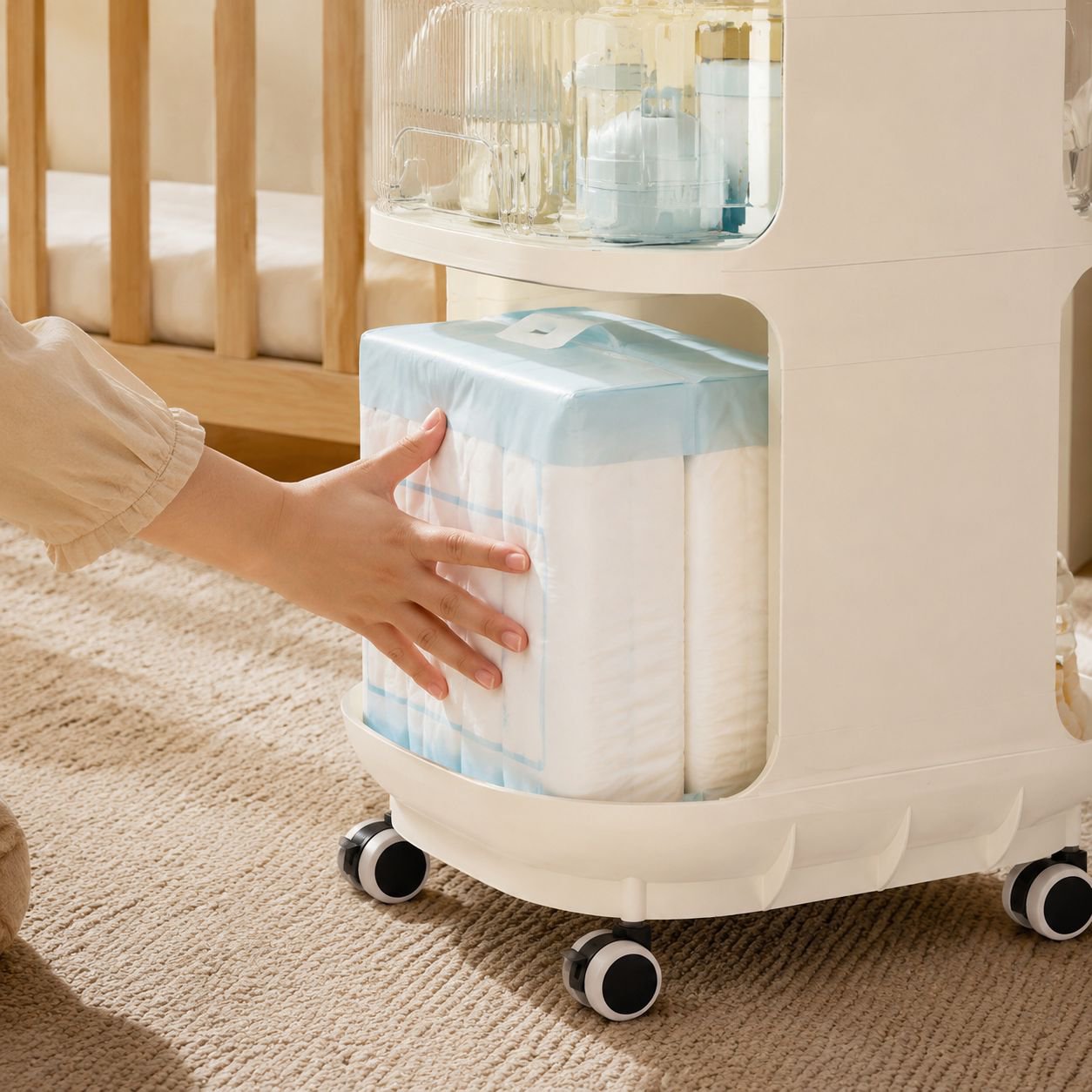Organizador móvil de PP para bebés en dormitorio infantil