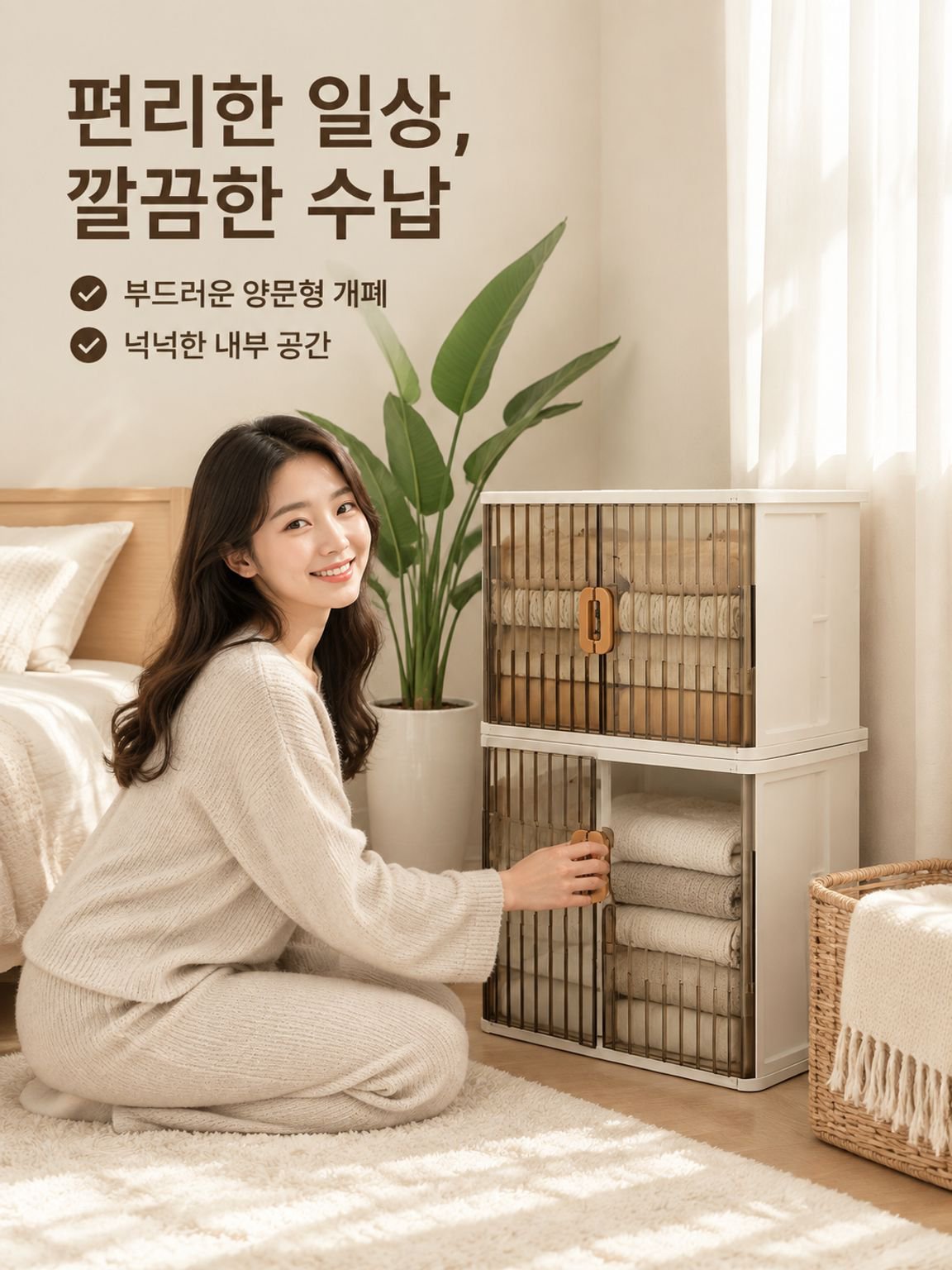 3D 투명 접이식 문 수납장