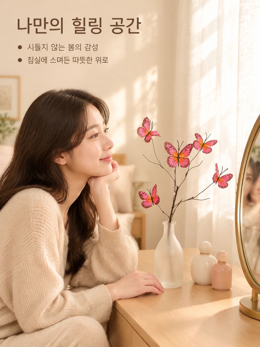 집 장식용 인조 나비 가지