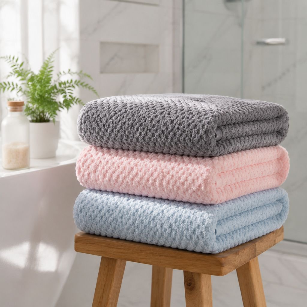 Adult Large Coral Fleece Bath Towel Quick-drying Absorbent for Fitness and Swimming