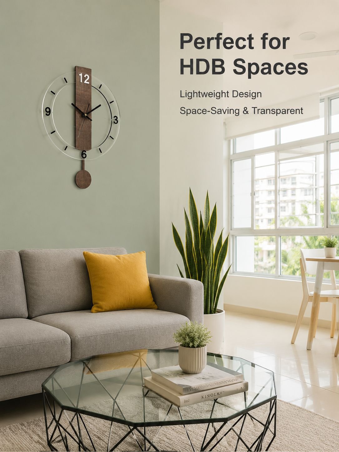 Nordic Style Wooden Grain Wall Clock for Living Room
