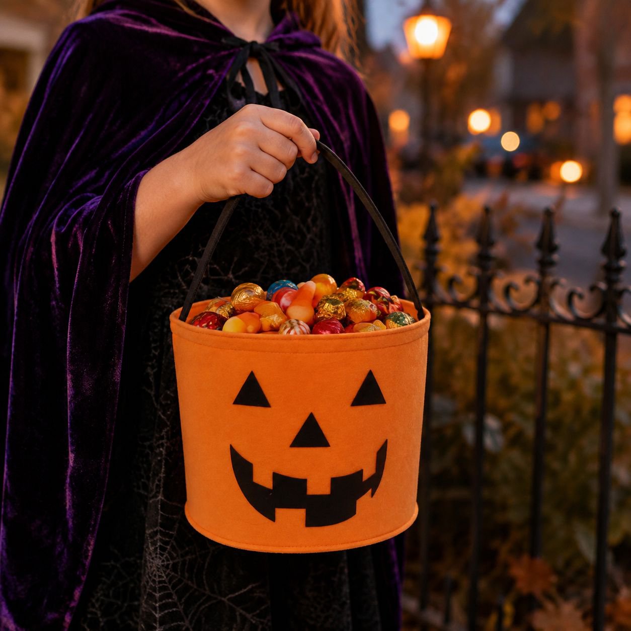 Halloween Cartoon Felt Handbag Storage Bucket