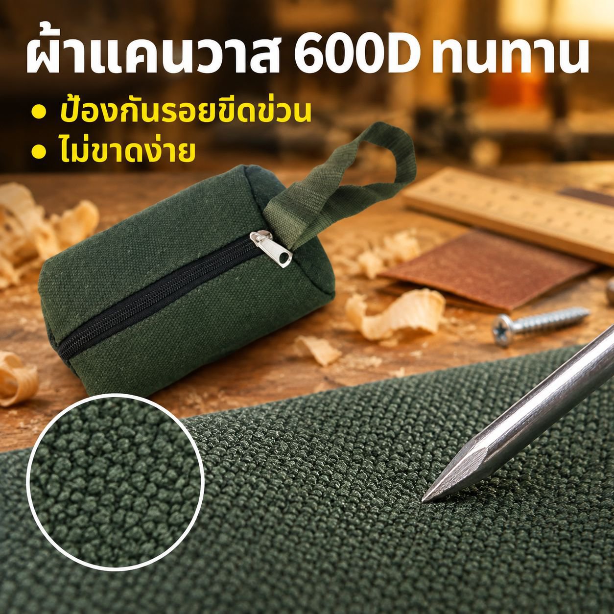 กระเป๋าผ้าแคนวาสสำหรับใส่เครื่องมือช่าง ขนาดใหญ่ ทนทาน พร้อมหูหิ้ว