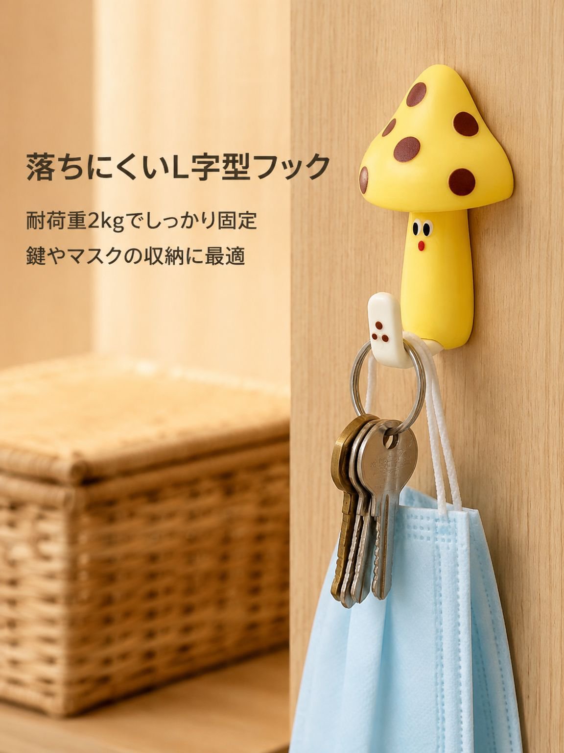 きのこ型かわいいフック