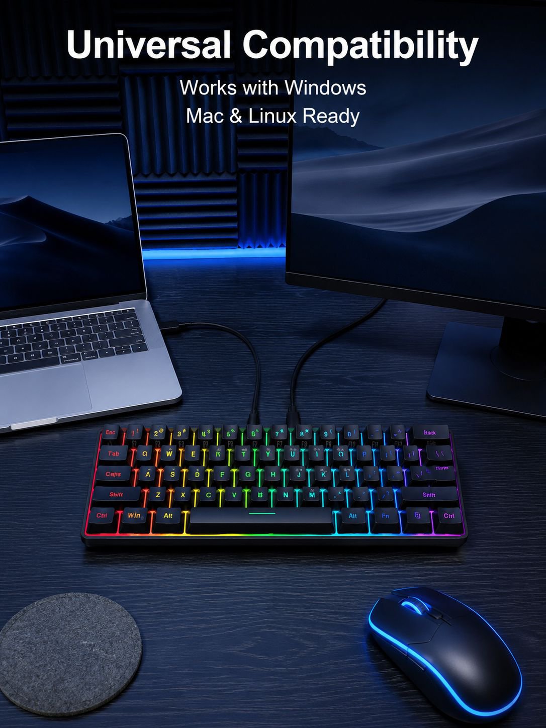 Portable Wired Keyboard