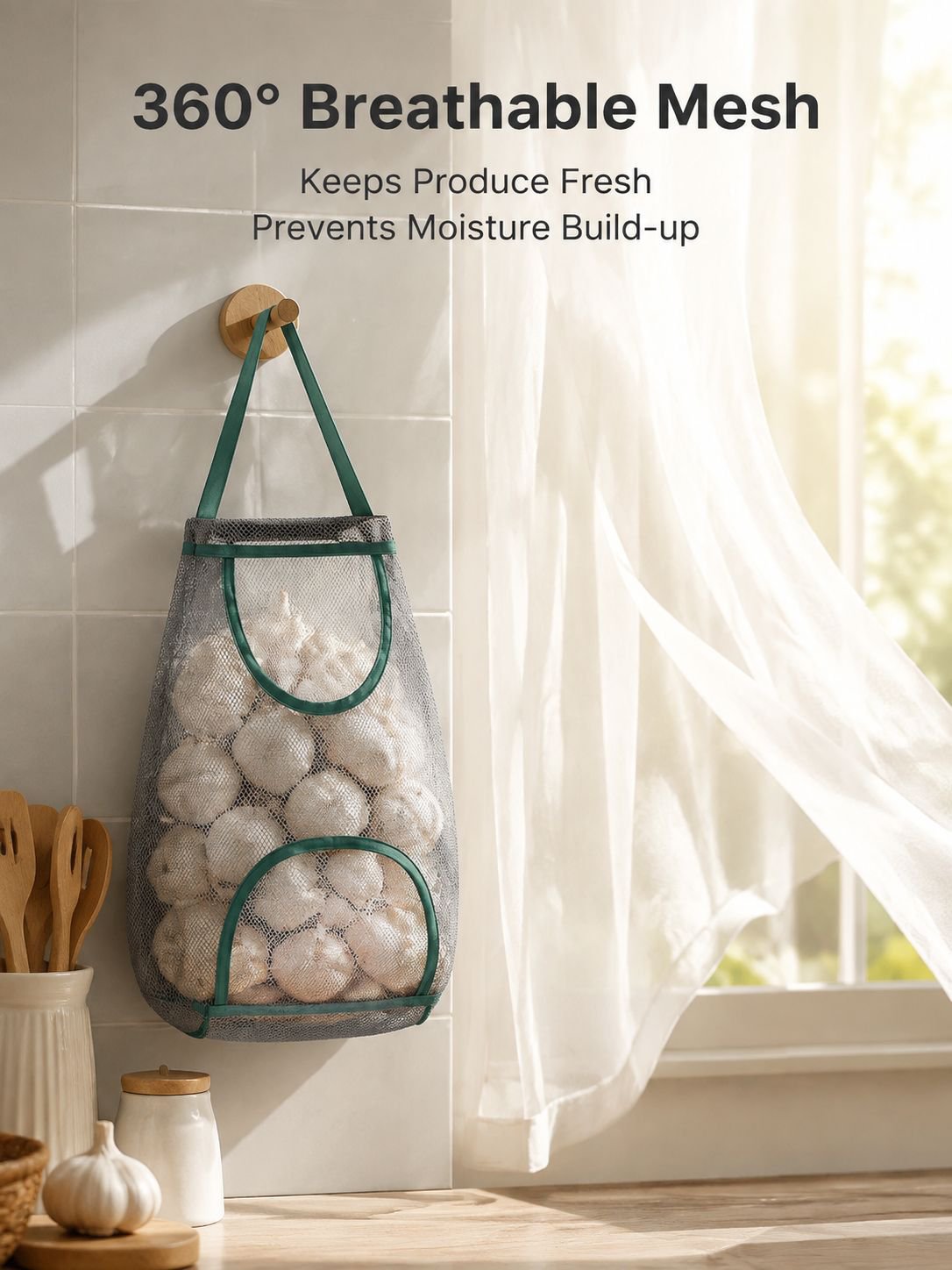 Breathable fruit and vegetable storage bags
