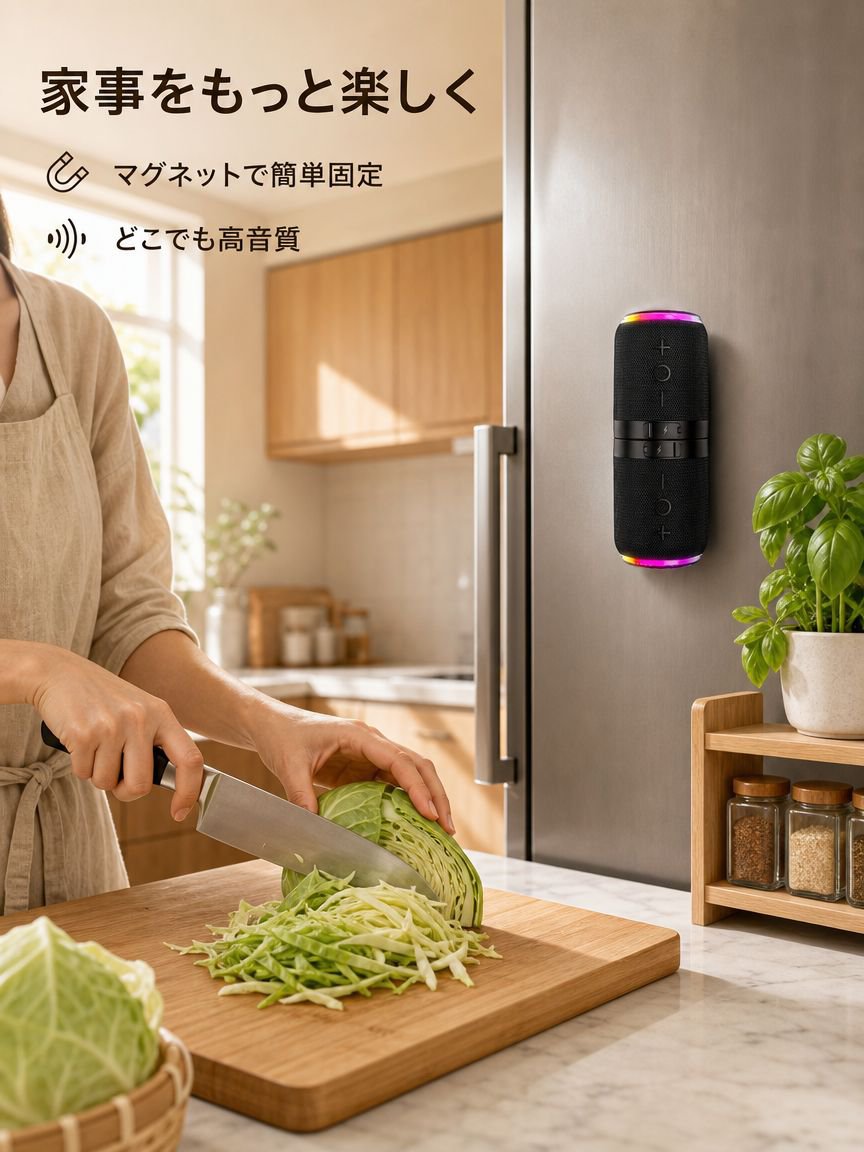マグネット式ポータブルBluetoothスピーカー、アウトドア用ポータブルBluetoothスピーカー