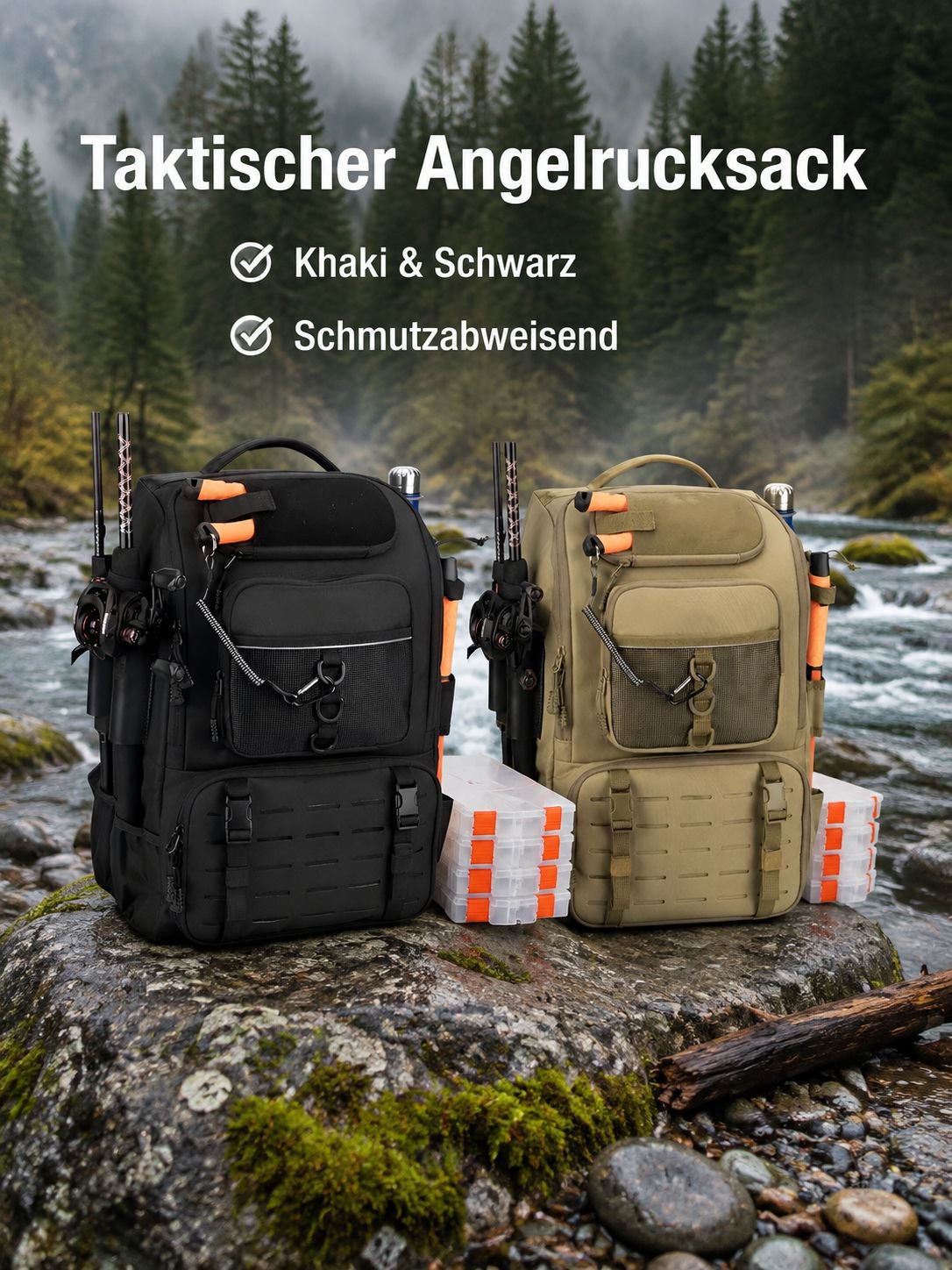 Neuer faltbarer multifunktionaler Outdoor-Angelrucksack mit großer Kapazität