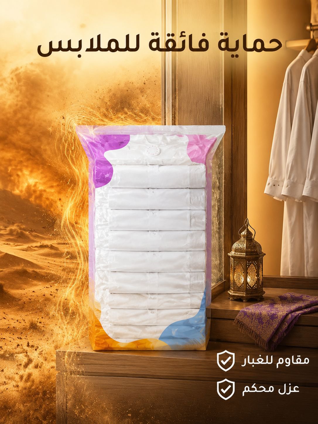 أكياس تخزين ثلاثية الأبعاد ومضادة للتجعد بتفريغ هواء