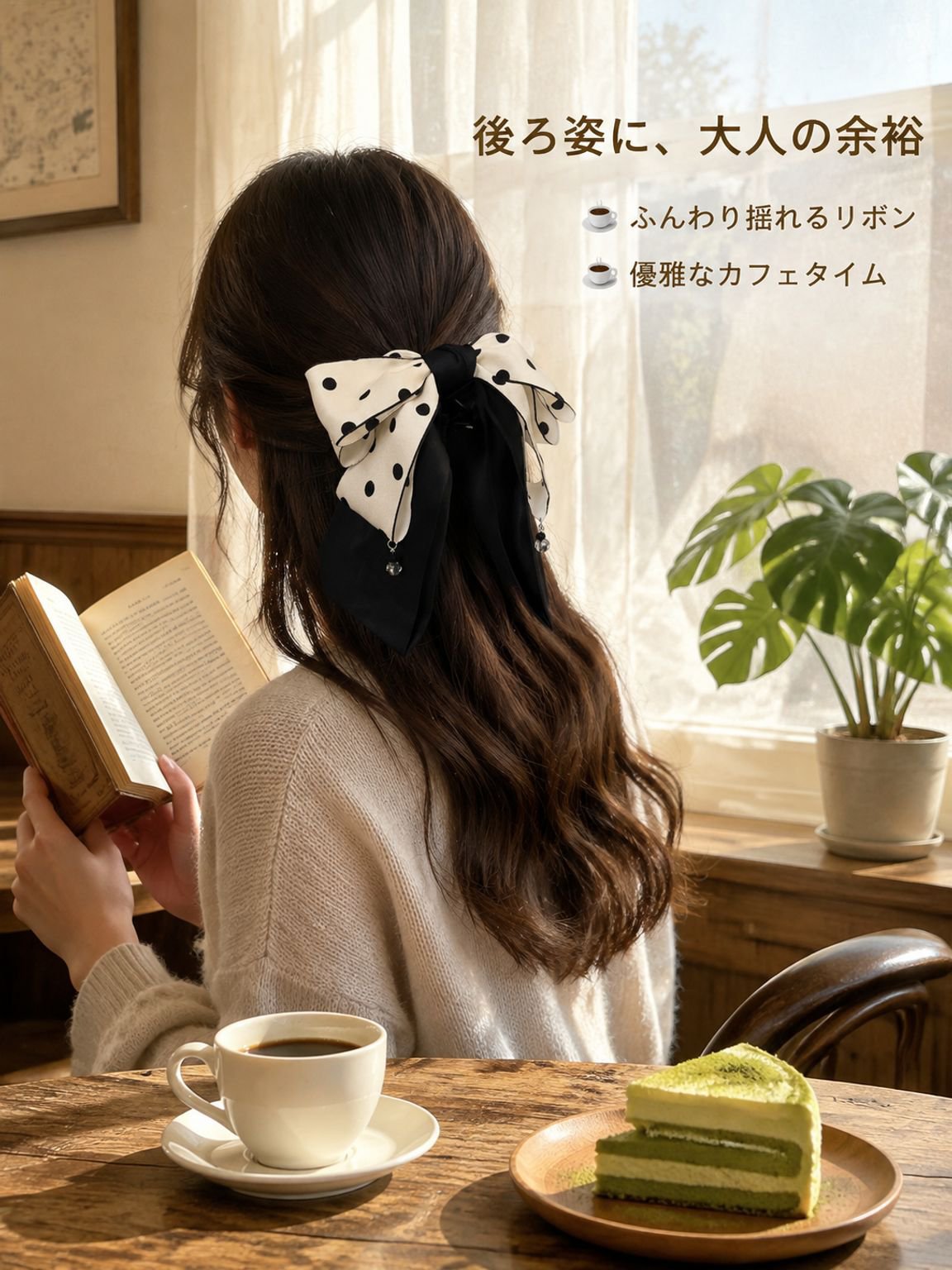 リボンヘアクリップ