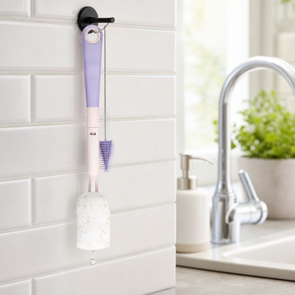 multi-purpose baby bottle and nipple cleaning tool