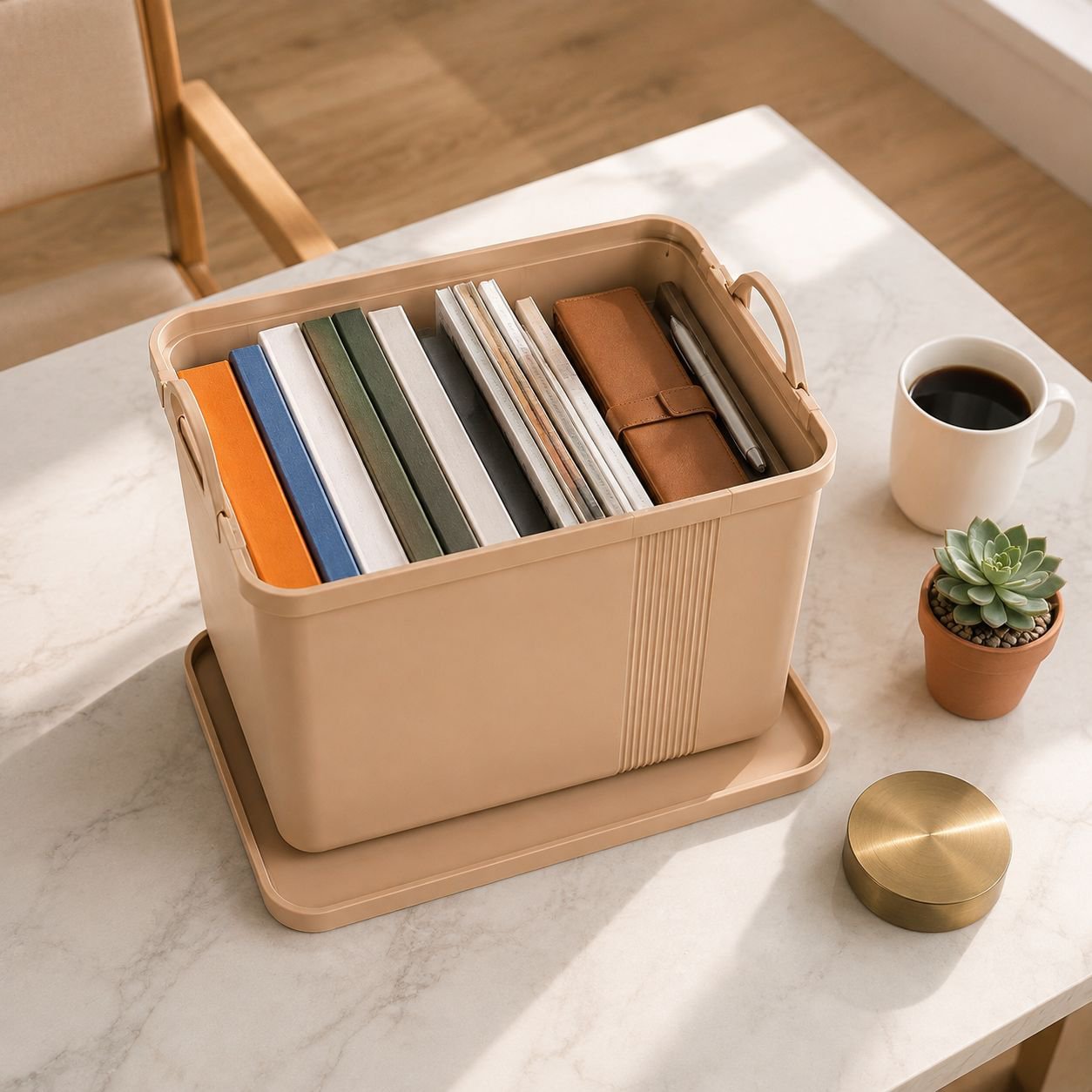 Modern design storage bin for bedroom or living room