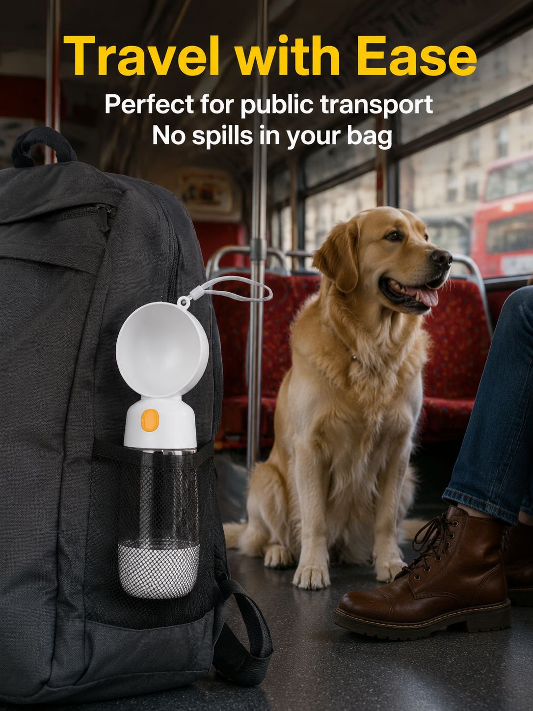 Portable dog water dispenser designed for travel