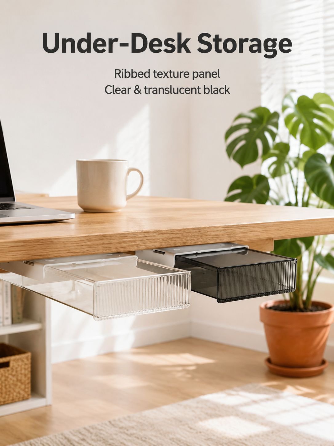Nail-free storage drawers under the table