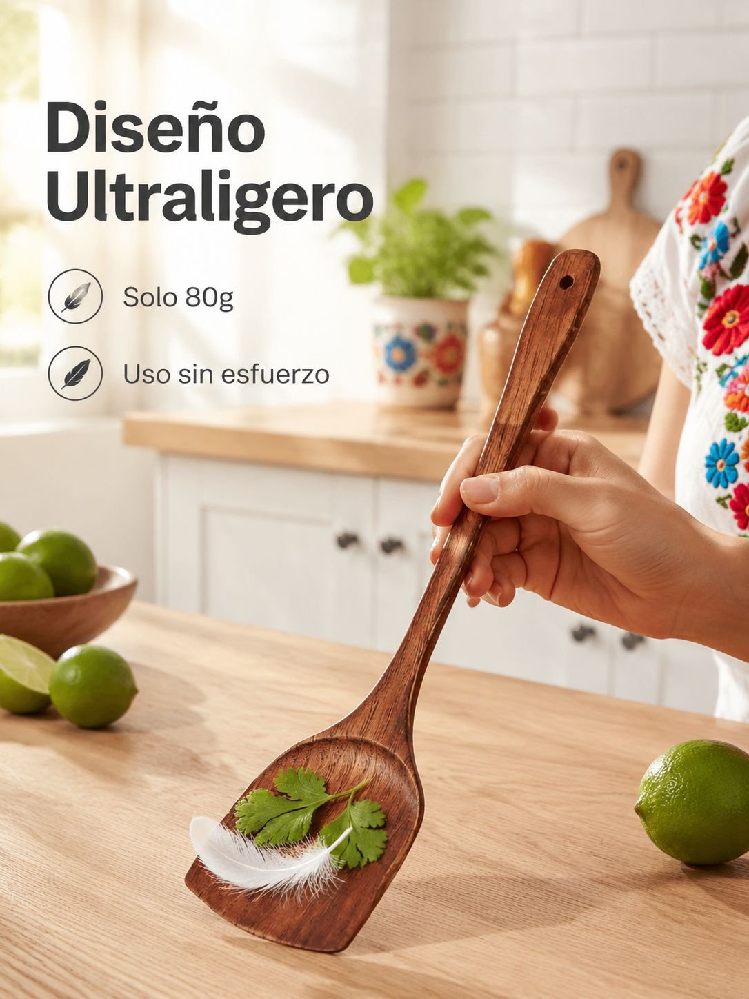 Utensilio de cocina ecológico hecho de madera sostenible