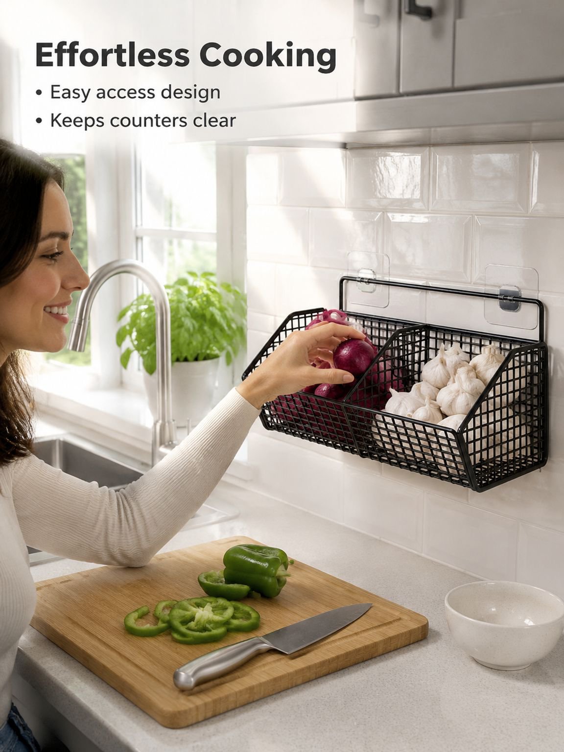 JMY - No-Drill Wall-Mounted Kitchen Storage Rack
