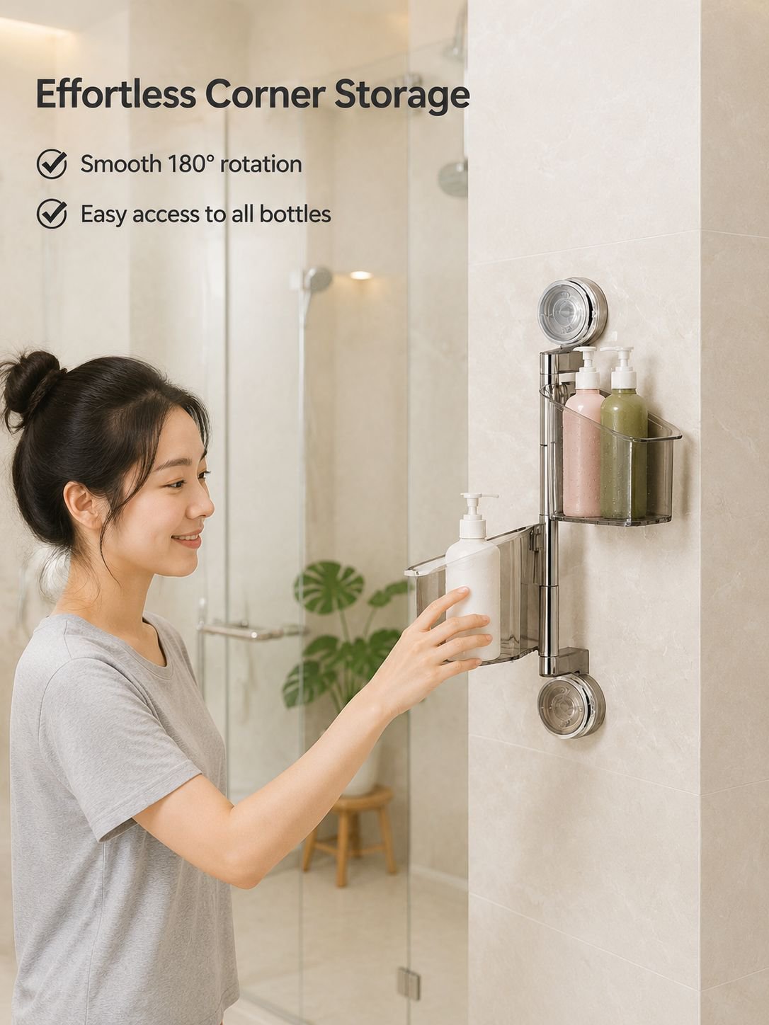 Suction Cup Rotating Storage Basket