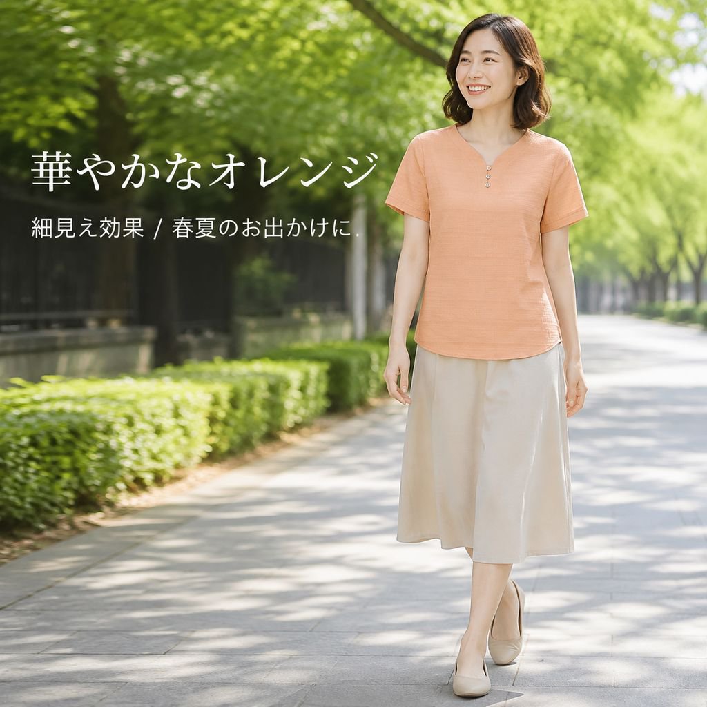 エレガントで細見えするリネンコットンゆったり半袖トップス