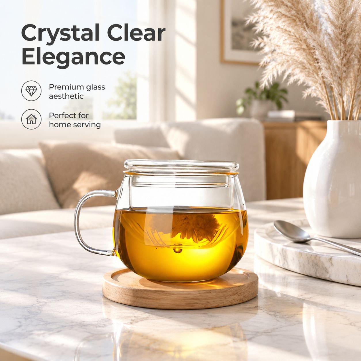 Yuanqu Three-Piece High Borosilicate Glass Tea Brewing Cup