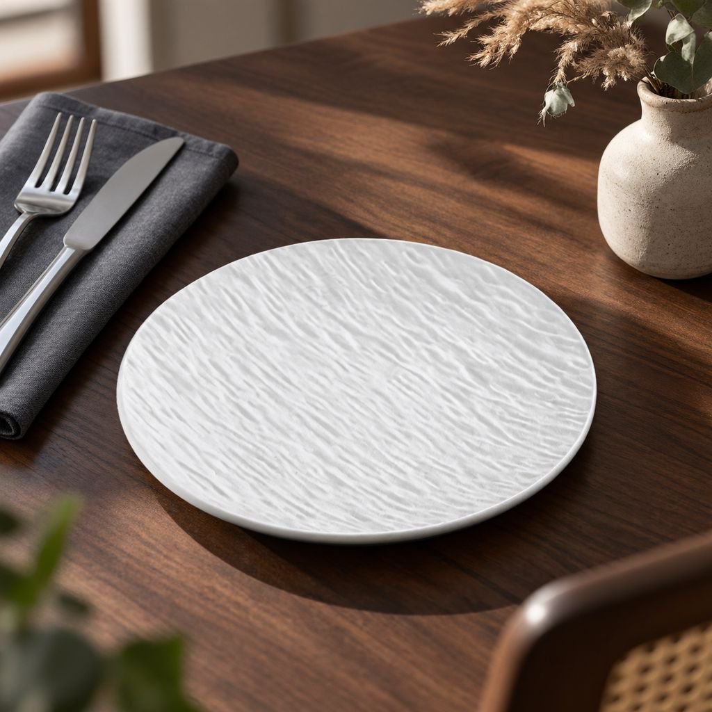 Simple Round Ceramic Tableware Plate for Home