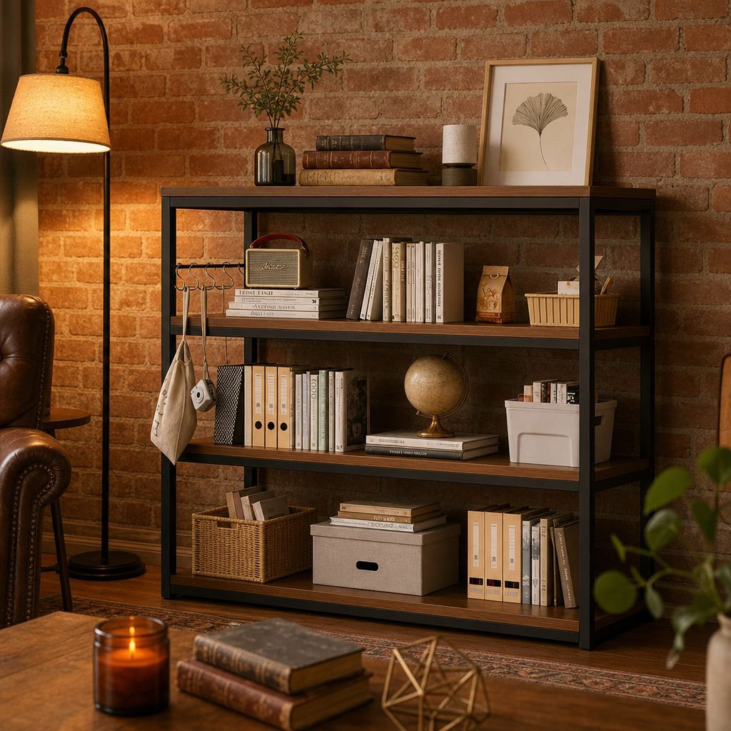 Easy-to-assemble household bookshelf unit