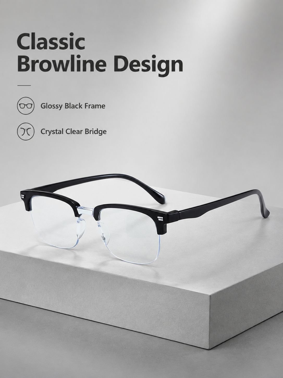 Blue Light Blocking HD Semi-Frame Presbyopic Glasses