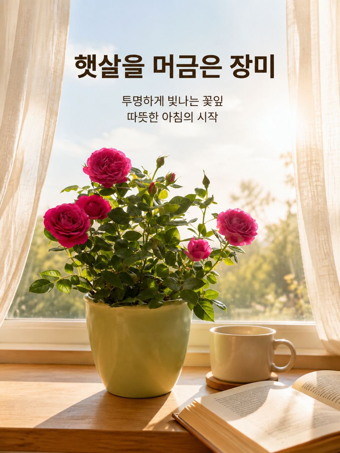 혼합 색상 장미 화분 식물