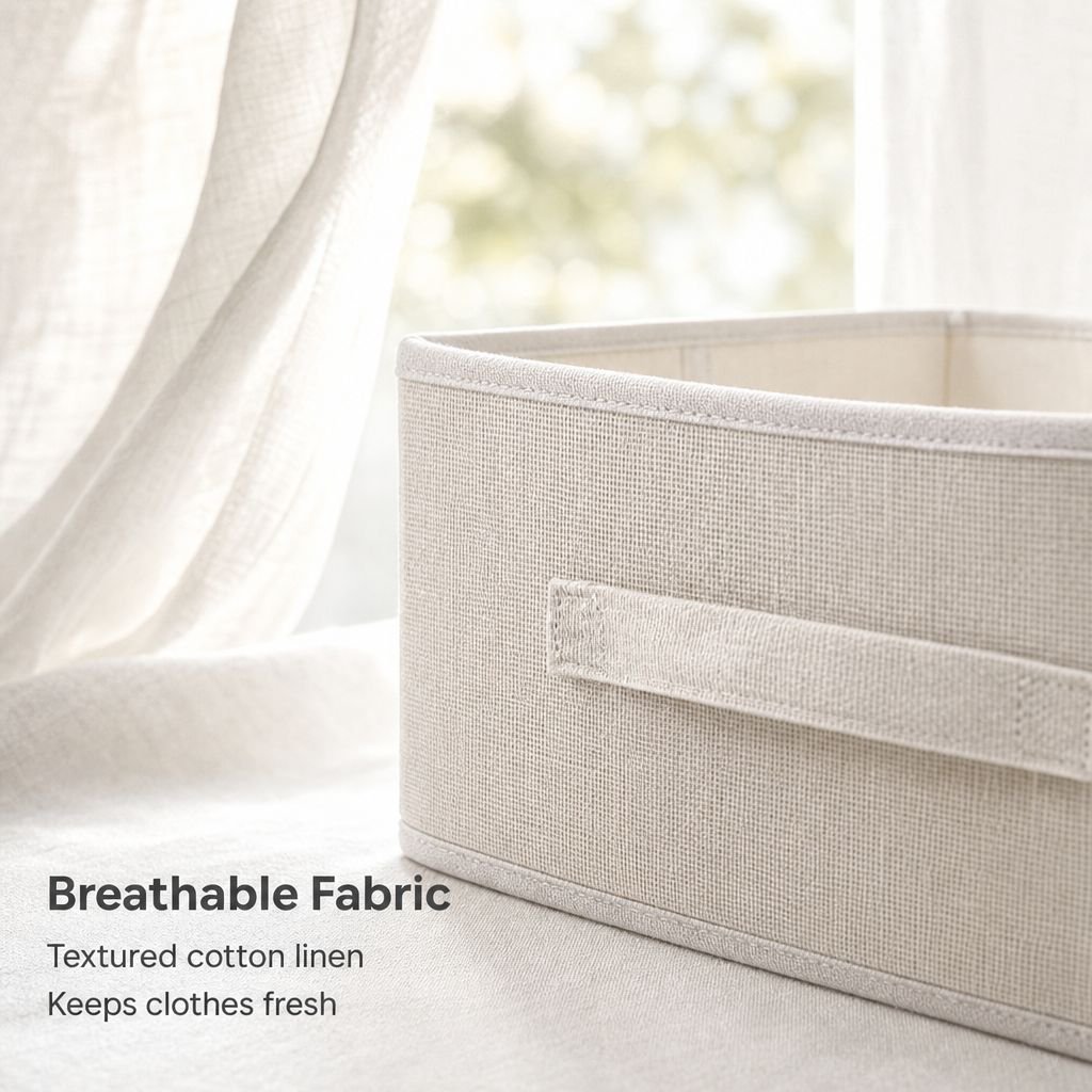 Foldable Cotton-Linen Clothes Storage Basket