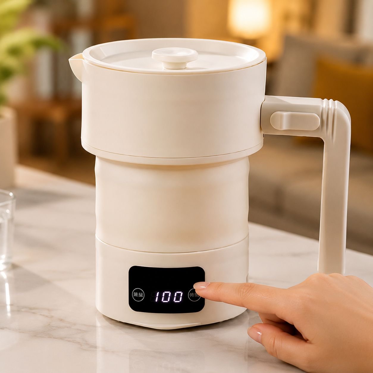 Botella de agua portátil y plegable para viajar