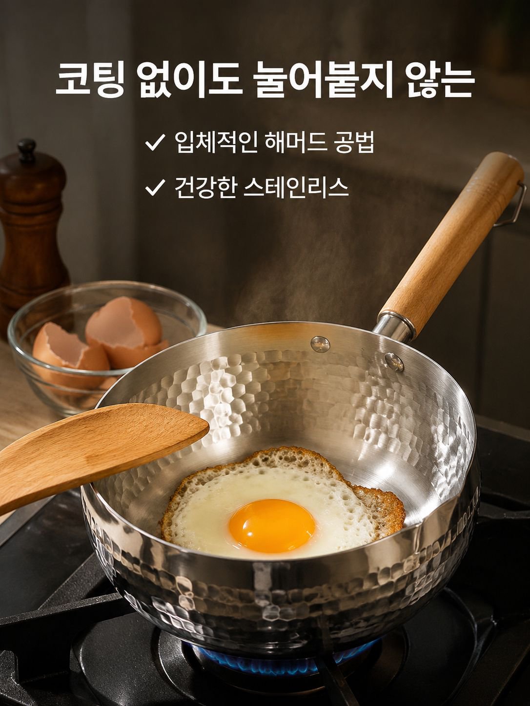 건강 논코팅 논스틱 냄비