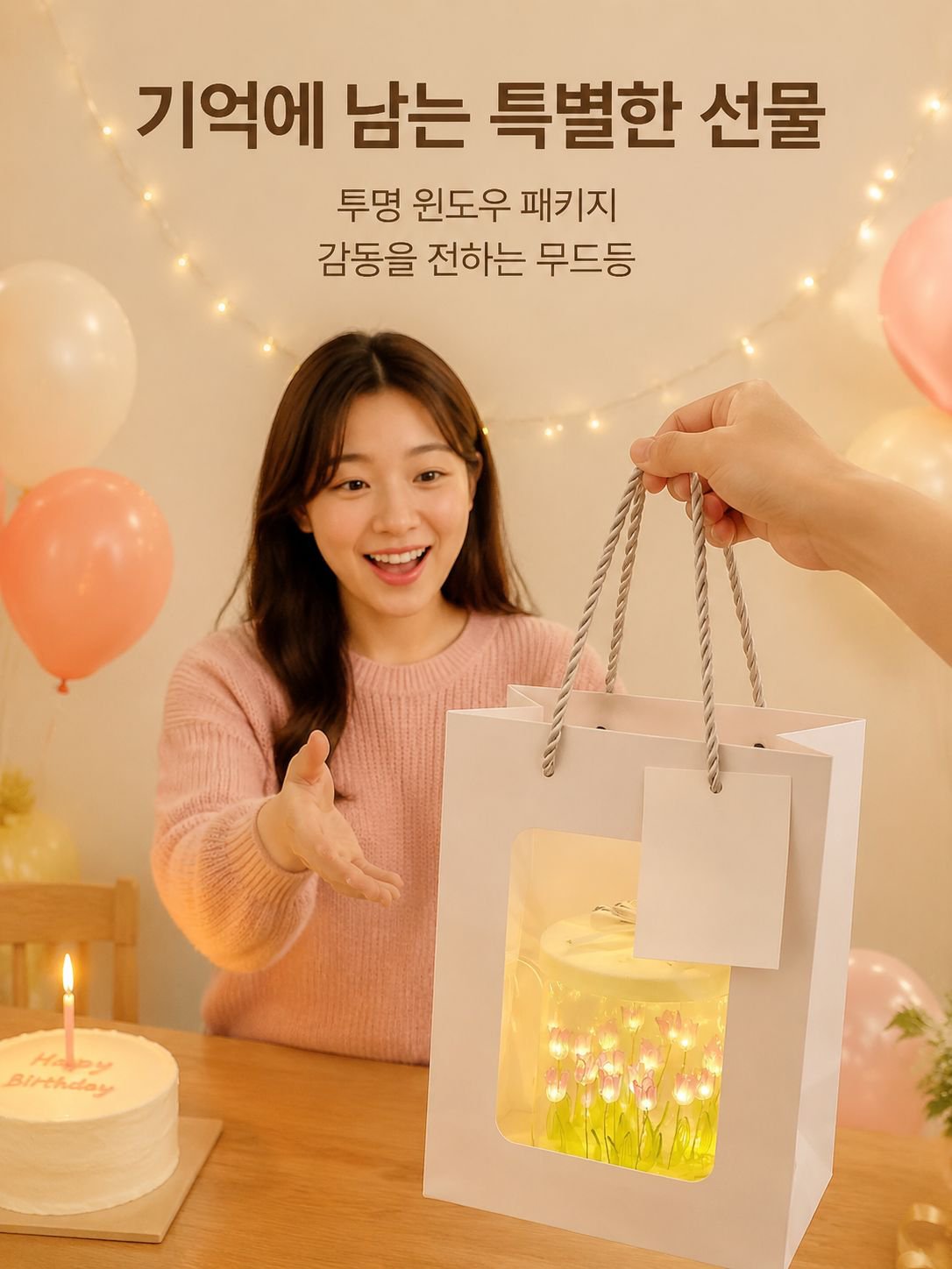튤립 모티브 무드등