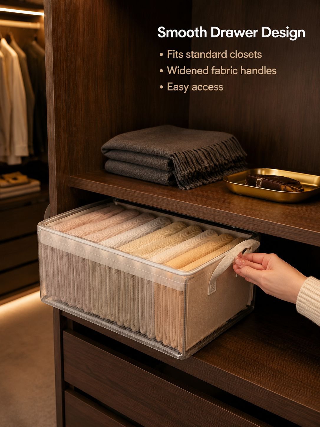 Drawer-Type Transparent Clothing Organizer Wardrobe Storage Box