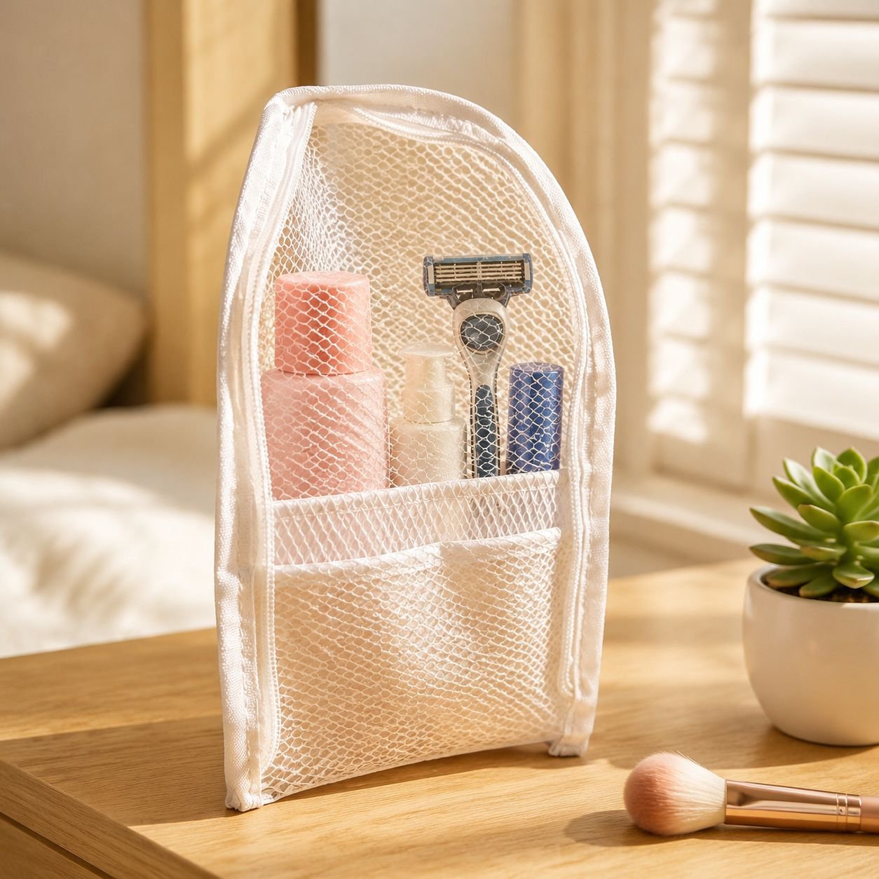 Spacious compartments of travel organizer bag