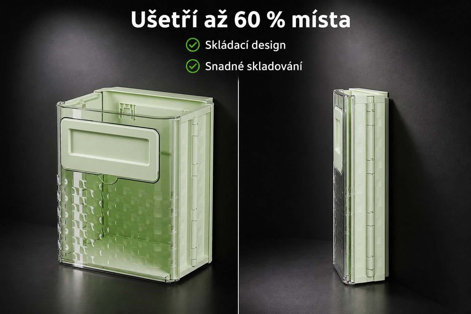 Stylový skládací odpadkový koš do domácí kuchyně
