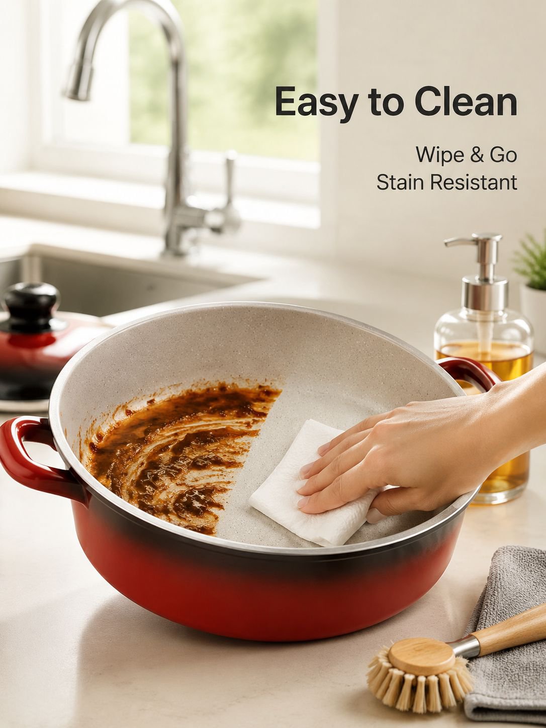 Set of soup pots and frying pans
