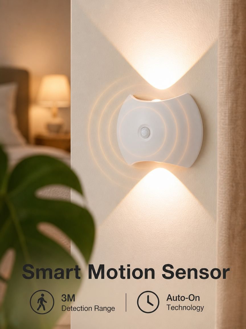 Charging magnetic wall light LED bedroom bedside lamp USB hole free