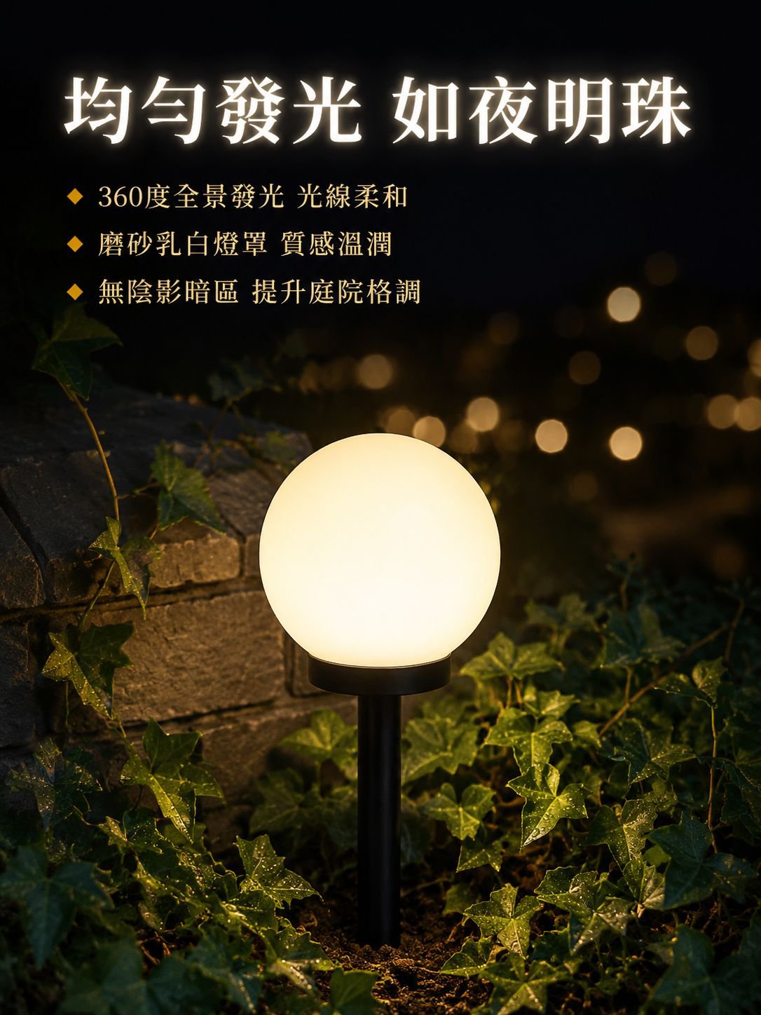 庭院插地球泡太陽能景觀燈