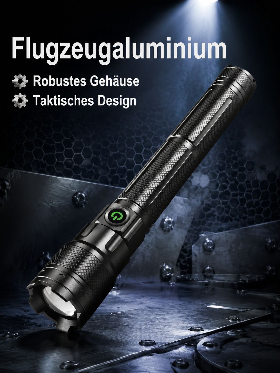 Himmelsdurchdringende, tragbare, robuste Hochleistungs-Taschenlampe mit großer Reichweite